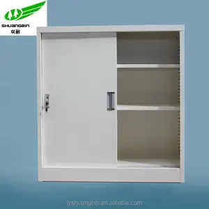 Office furniture steel metal small sliding door mini cupboard lightweight lateral file storage cabinet