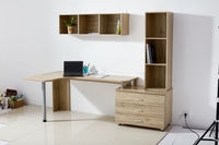 Bureau d'ordinateur en bois de style européen avec étagère pour le rangement de fournitures de bureau