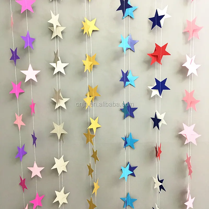 Grappige Muur Opknoping Papier Ster Slingers Verjaardag String Chain Wedding Party Banner Handgemaakte Kinderen Kamer Home Decor