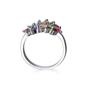 Dernière folie blanc bague en or bijoux de mode anneaux mousseux blanc EQ zircon amour symbole anneau - Product Image 2