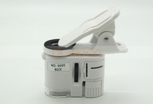 60X Zoom LED Clip-On Kính Hiển Vi Lens LED Magnifier Điện Thoại Di Động Magnifier UVLight Clip-On Micro Lens - Product Image 3