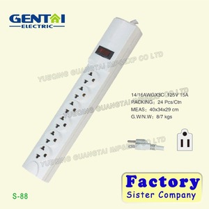 เต้าเสียบปลั๊กไฟ6ช่องป้องกันไฟกระชากเต็ม230โวลต์อเมริกาสหรัฐ - Product Image 4