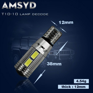 F2WORLD Bombilla <span class=keywords><strong>LED</strong></span> para coche <span class=keywords><strong>T10</strong></span> 10 SMD 5630 <span class=keywords><strong>Canbus</strong></span> W5W 168 194 Luz <span class=keywords><strong>LED</strong></span> para coche Luces interiores súper brillantes Luz de liquidación 12V - Product Image 2
