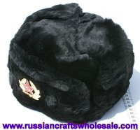 Gorro Ruso Ushanka, 100% Piel Sintética Negra, Cálido para Invierno, con Forro Extraíble, para Hombre y Mujer, Talla 60-62cm