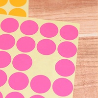 Autocollants en papier adhésif personnalisés en gros pour enfants, découpe à la forme, petits points de couleur ronds, étiquettes vierges