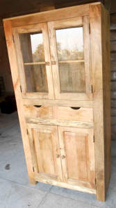 Almirah de madera de mango rústico moderno con cajones, puerta de madera maciza, muebles de armario para dormitorio o sala de estar - Product Image 2