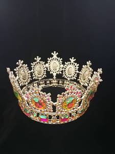 มงกุฎเจ้าสาวสไตล์ยุโรปสีเงิน ประดับคริสตัล AB ปรับขนาดได้ สำหรับผู้ชนะการประกวด มงกุฎทองสำหรับราชินี - Product Image 4