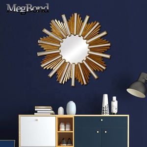 Vintage Gold <strong>Leaf</strong> Sun Decorative <strong>Wall</strong> Mirror Unique Art Deco Resin Design Durable and Waterproof for Home <strong>Decor</strong> - Product Image 5