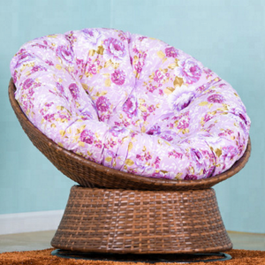 Muebles de Salón, Silla Giratoria de Mimbre de Ratán Súper Cómoda con Giro de 360 Grados y Cojín - Product Image 2