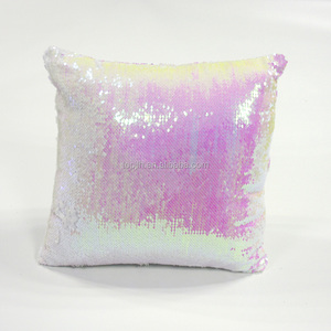 Sublimazione/Trasferimento di Calore Caso In Bianco Cuscino Magico di forma quadrata con il colore argento Sequin Cassa del Cuscino