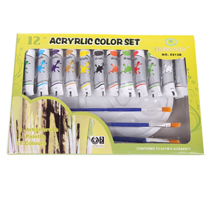 Arte suministros de <span class=keywords><strong>pintura</strong></span> <span class=keywords><strong>Set</strong></span> 12 unids respetuoso del medio ambiente no tóxico <span class=keywords><strong>pintura</strong></span> de acrílico con pinceles y paleta - Product Image 1