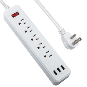 <span class=keywords><strong>Regleta</strong></span> de <span class=keywords><strong>Enchufes</strong></span> con 5 Tomas Estándar de EE. UU., 3 Puertos USB, Enchufe de Pared Multitoma, Extensión Eléctrica - Product Image 1