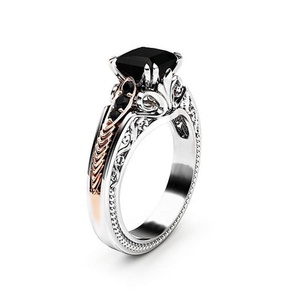Caoshi Fashion Jewelry Princess Cut Zircon <strong>Ring</strong> Silver <strong>Black</strong> Stone <strong>Ring</strong> Dainty Style <strong>Black</strong> <strong>Ring</strong> Women - Product Image 2