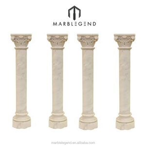 Design de château royal à l'intérieur, forme carrée, pilier en marbre blanc à rainures - Product Image 4