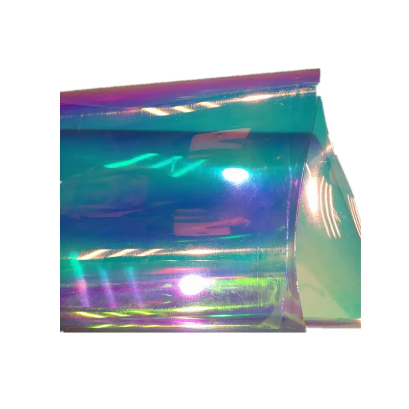 Reflecterende Regenboog Kleur Tpu Soft Leer Voor Luxe Cosmetische Zakken Dames Nacht Zakken Materiaal