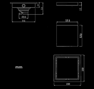304 thép không gỉ <span class=keywords><strong>6</strong></span> "vuông cống sàn vô hình phẳng bìa với gạch chèn Grate - Product Image 3