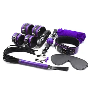 SM Bondage erotico Set Sex Toys per coppia collare manette frusta