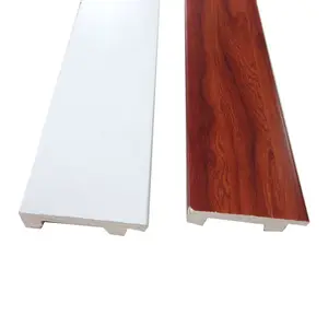 Papan dasar Trim dinding plastik meliputi polistirena profil Baseboard Molding pemasok PS Skirting Board