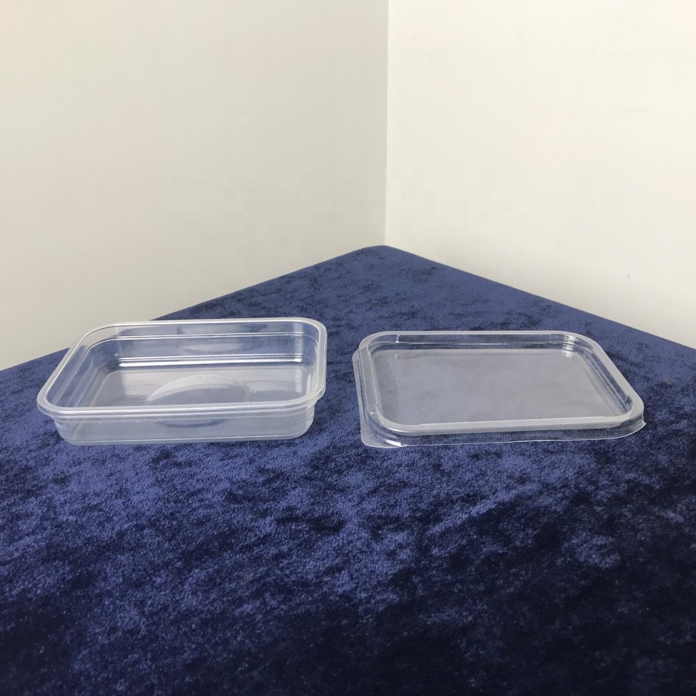 Одноразовый прозрачный прямоугольный пластиковый контейнер для пищевых продуктов с крышкой, 100 мл, 3,5 унции