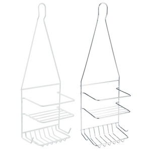 Iron Wire Wall Mount Bathroom Shampoo Storage Rack Bathroom Dual Tier Rack <strong>Shelving</strong> Good Quality Chromed Hanging <strong>Shower</strong> Caddy - Product Image 2
