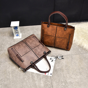 Europa E Stati Uniti di Modo Delle Donne Del Sacchetto 2020 Nuovo Semplice Retrò Doppia Tasca del Sacchetto di Tote di Spalla A Buon Mercato Borsa Della Borsa Per Le Donne - Product Image 6