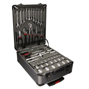 Juego completo <span class=keywords><strong>de</strong></span> <span class=keywords><strong>herramientas</strong></span>, <span class=keywords><strong>caja</strong></span> <span class=keywords><strong>de</strong></span> <span class=keywords><strong>herramientas</strong></span>, llave <span class=keywords><strong>de</strong></span> pecho, enchufes, alicates, destornilladores, 186 piezas - Product Image 1