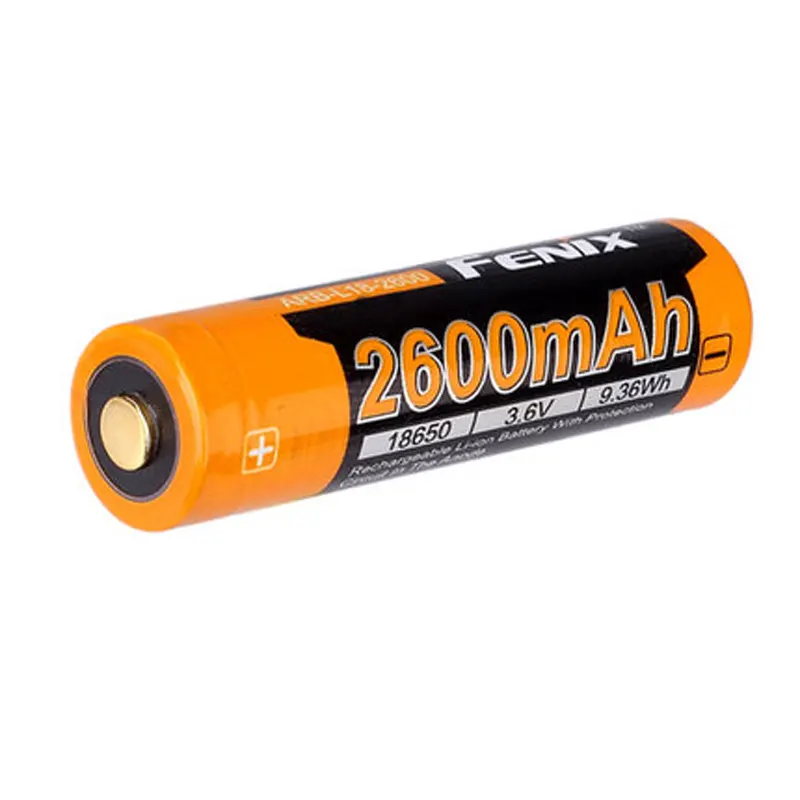 18650 3.6V 2600mAh Rechargeable Li-ion Battery with Button Top Protection Circuit Inside the Anode