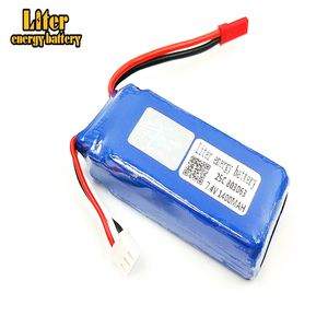 Тарантула X6 Lipo батарея 7,4 v 1400 mAh 803063 2 S 25C JST для WLtoys Квадрокоптер Дрон V666 V262 V323 вертолет - Product Image 4