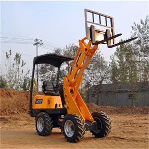 Hysoon HD10L mini wheel loader dengan garpu dan ember