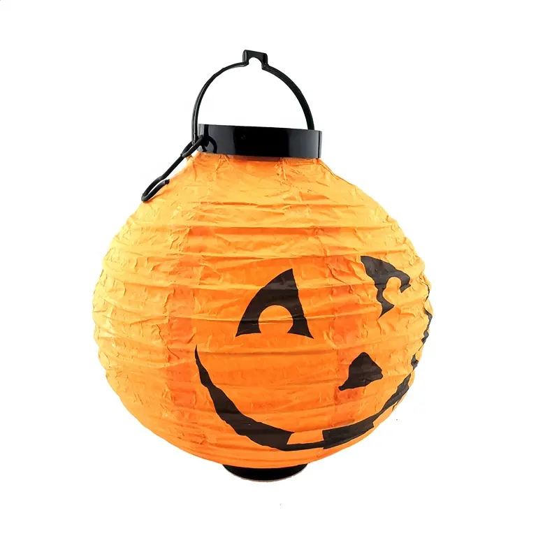 Calabaza de papel linterna led linterna para fiesta de Halloween