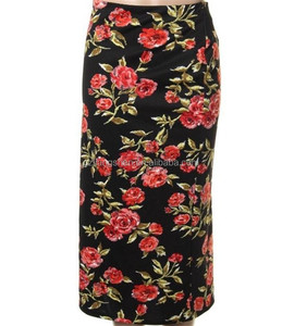 Elegant <strong>Tight</strong> Pencil Skirt Mature Lady Floral Pencil Skirt on Stock - Product Image 1