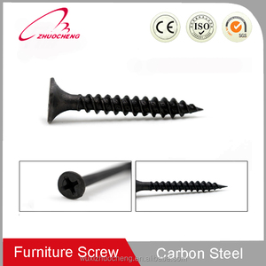 Vite <span class=keywords><strong>per</strong></span> Truciolato e Cartongesso OEM Nera DIN 7505 in Acciaio al Carbonio Fosfatato <span class=keywords><strong>per</strong></span> Mobili in <span class=keywords><strong>Legno</strong></span> Certificata ISO9001 - Product Image 2