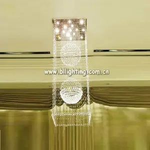 Fantezi ışık topu asılı dekorasyon düğün merdiven kolye lamba toptan ev villa kristal aydınlatma asılı kolye ışıkları