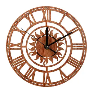 Sonne Roman digitale kreative holz baum einzigartige wanduhr