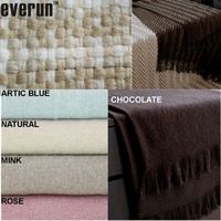 100% faux mohair acrylique réversible à carreaux des deux côtés utilisation cardigan couverture de canapé