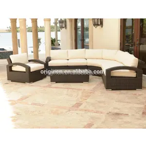 Sofa in gewerblicher Qualität für den Innen- und Außenbereich gebogenes sektionalsofa mit Ecksitzen für die Gruppe