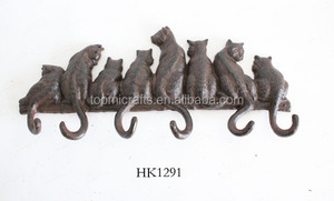 Ventes directes d'usine coulée fer métal chat crochet mural décoratif pour la décoration intérieure - Product Image 2