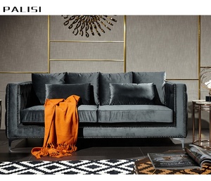 Sillón moderno de terciopelo gris con mechones de un solo asiento, diseño clásico de ocio para el hogar, sala de estar, sofá, silla con cojín - Product Image 6