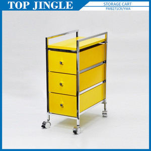 Carro de almacenamiento de plástico con cajón de madera de 4 niveles con ruedas - Product Image 6