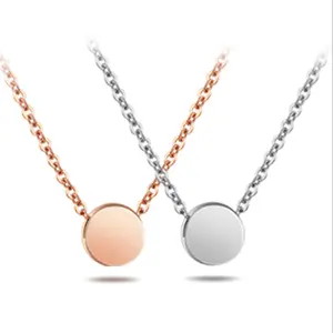 Usine de Bijoux En Acier inoxydable En Chine Simple Mode Ronde Or Collier Ras Du Cou Pour Femmes