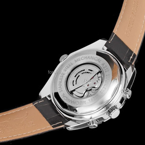 Jaragar-relojes automáticos para hombre, marca de lujo, orologio uomo, Estilo <span class=keywords><strong>vintage</strong></span>, descuento, de cuero genuino, OEM - Product Image 4