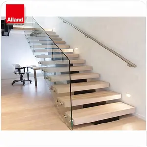 Estilo australiano cristal de la moda de alta calidad-escalera de madera utilizado escalera recta