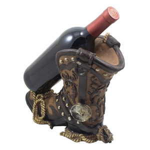 <span class=keywords><strong>Porte</strong></span>-<span class=keywords><strong>bouteille</strong></span> de vin en résine en forme de botte de cowboy <span class=keywords><strong>vintage</strong></span> - Product Image 3
