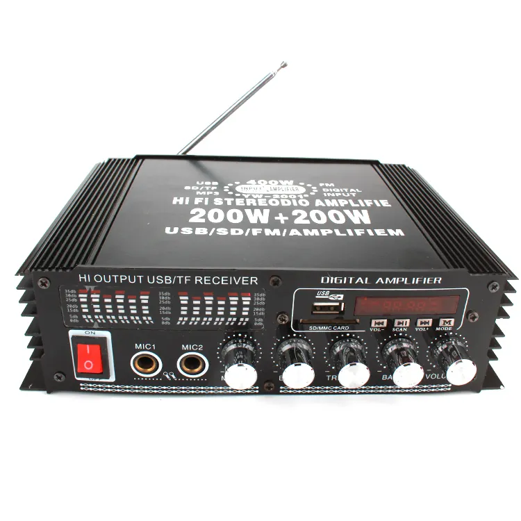 Professionele Home Stereo Digitale Karaoke Hifi Smart Ic Luidspreker Audio Eindversterker DC12V AC110 220V Met Usd Sd Draadloze bt Fm