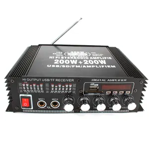 Profession eller digitaler Karaoke-HiFi-Heim-Stereo-Audio-Leistungs verstärker DC12V AC110 220V mit USB SD Wireless BT FM