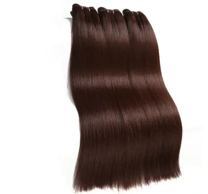 Synthetic Hair Extension Straight Yaki Weaving 10-26 Inch Pure Color 33# 100% Futura Hair Bundles