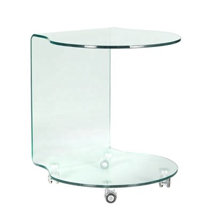 <span class=keywords><strong>Mesa</strong></span> lateral giratoria <span class=keywords><strong>de</strong></span> vidrio, Mueble <span class=keywords><strong>de</strong></span> hogar, soporte <span class=keywords><strong>de</strong></span> <span class=keywords><strong>TV</strong></span>, mesas <span class=keywords><strong>de</strong></span> vidrio dobladas en cuatro <span class=keywords><strong>ruedas</strong></span> - Product Image 5