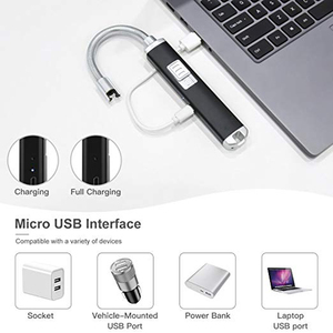 Briquet de cuisine électronique rechargeable pour barbecue Best-seller Nouveau briquet à bougie USB compatible USB Briquet à cigarettes en métal personnalisé - Product Image 6