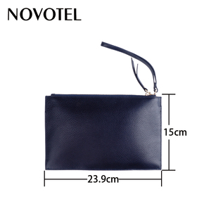 Suave delgada del teléfono del cuero genuino bolsa de mujer bolso de mano del embrague con la correa de muñeca - Product Image 3
