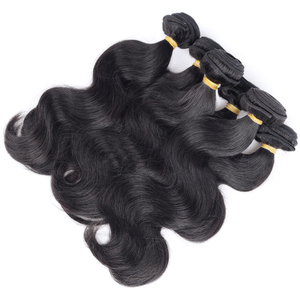Beauty girl-paquet de cheveux vierges malaisiens, body wave, avec lace closure, bon marché